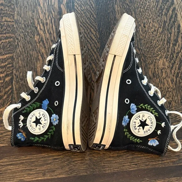 Converse Women's Custom Embroidered Floral High-Tops - Picture 2 of 8